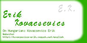 erik kovacsevics business card